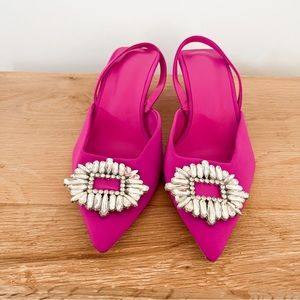 Shimmery Slingback Heels Zara Dupe